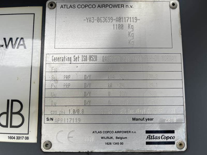 발전기 세트 Atlas-Copco QAS 30 : 사진 14