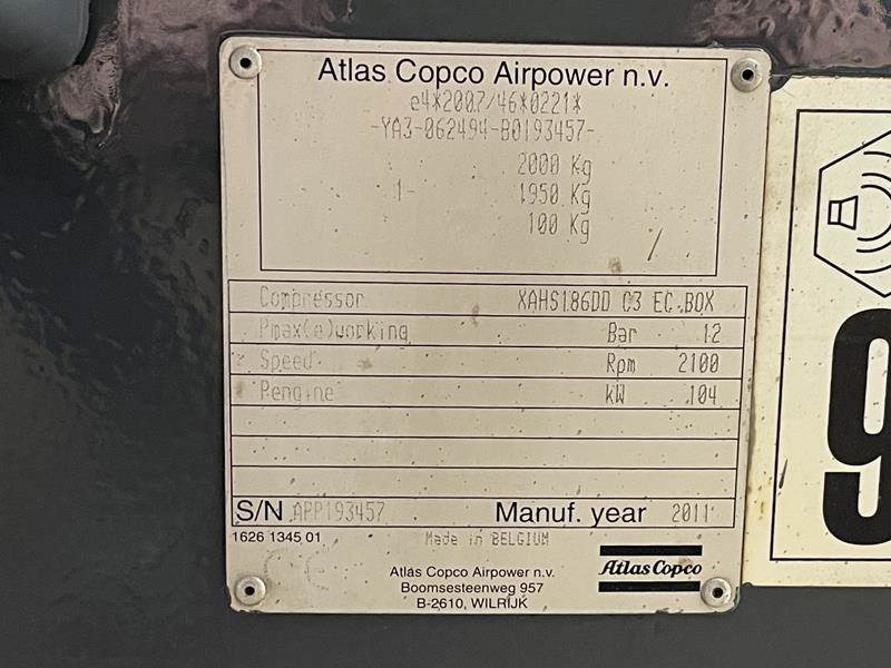 공기 압축기 Atlas-Copco XAHS 186 DD : 사진 4