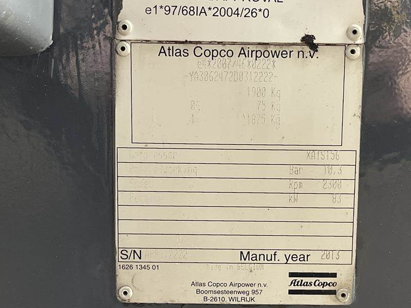 공기 압축기 Atlas-Copco XATS 156 DD - N : 사진 5