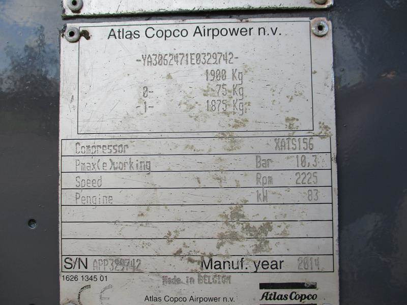 공기 압축기 Atlas-Copco XATS 156 DD - N : 사진 16