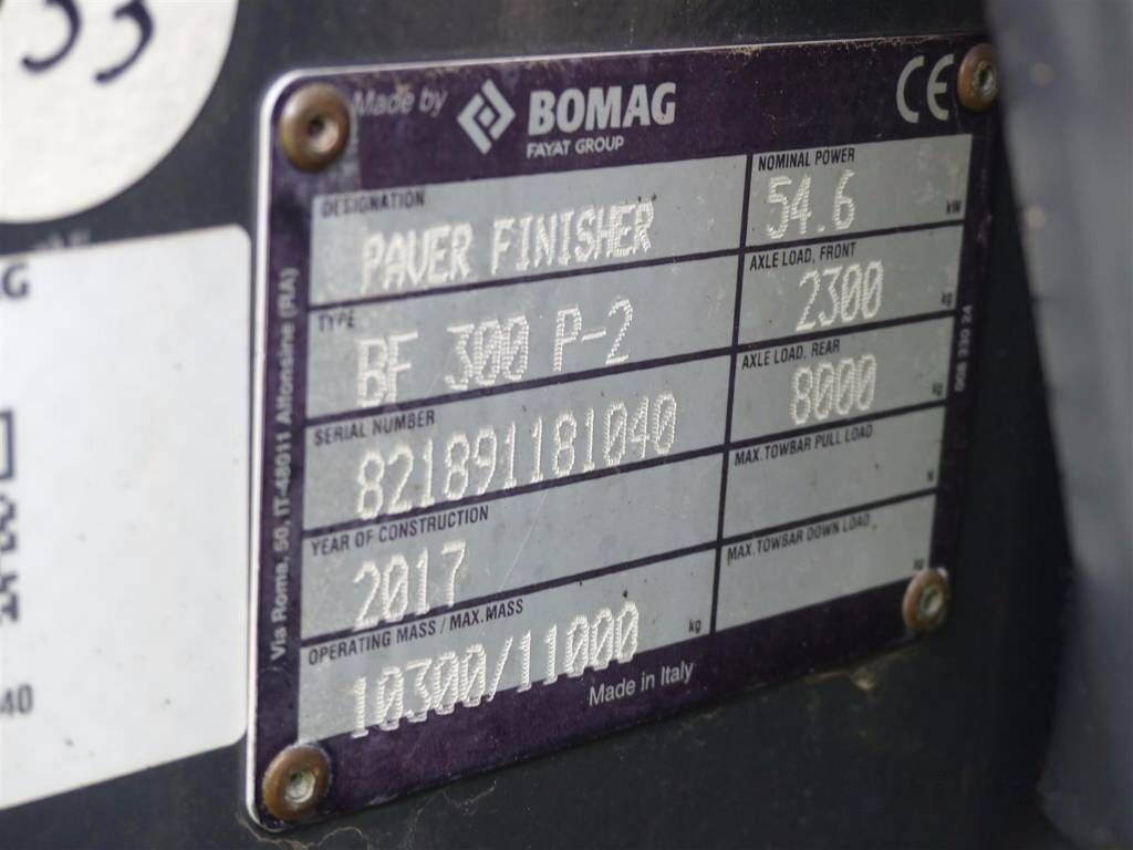 신규 아스팔트 포장기 BOMAG BF 300P-2 S340-2TV : 사진 28