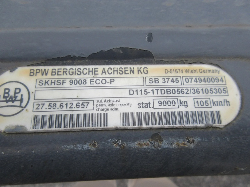 차축 및 부품 트럭 용 BPW SKHSF 9008 ECO-P D115-1TDB0562 BPW AS : 사진 9