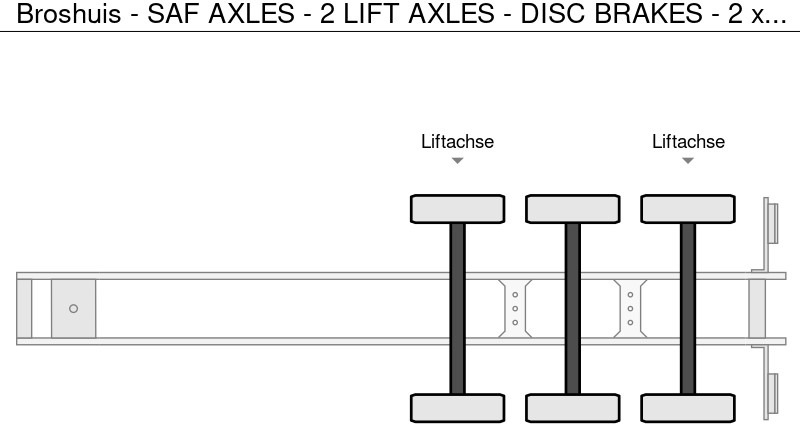 컨테이너 운반 장치/ 스와프 보디 세미 트레일러 Broshuis - SAF AXLES - 2 LIFT AXLES - DISC BRAKES - 2 x EXTENDABLE - : 사진 6