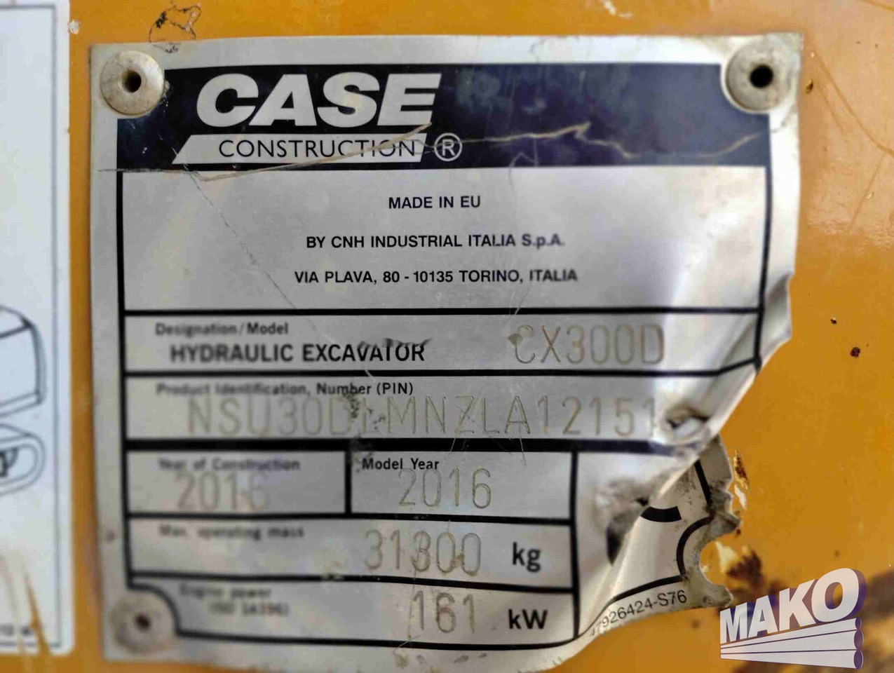크롤러 굴삭기 Case CX300 : 사진 6