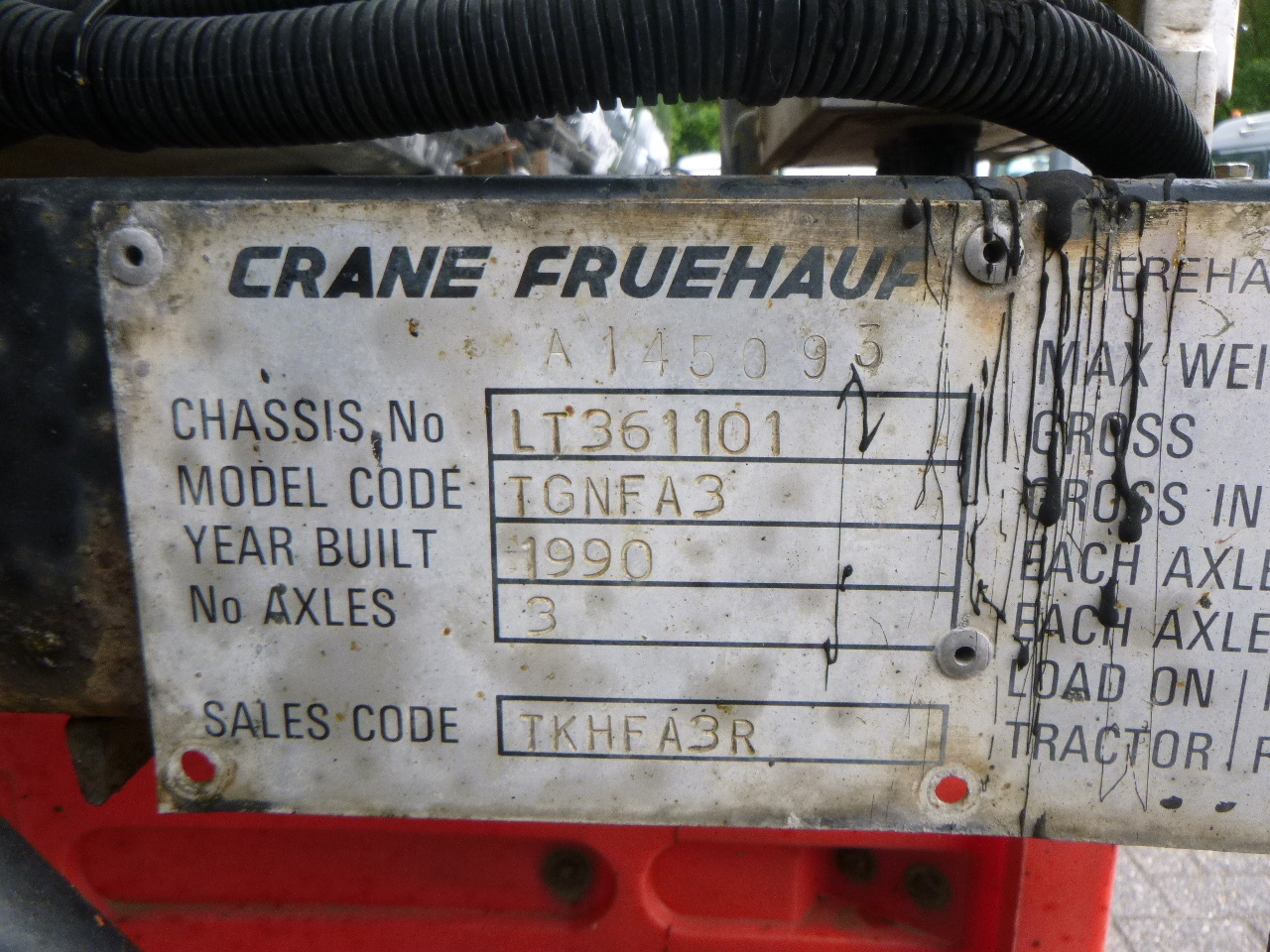 유조 세미 트레일러 운반 물 역청 Crane Fruehauf Bitumen tank inox 28 m3 / 1 comp : 사진 16
