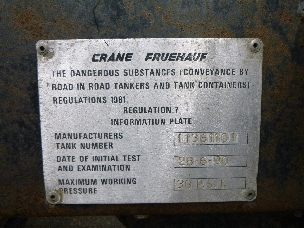 유조 세미 트레일러 운반 물 역청 Crane Fruehauf Bitumen tank inox 28 m3 / 1 comp : 사진 19