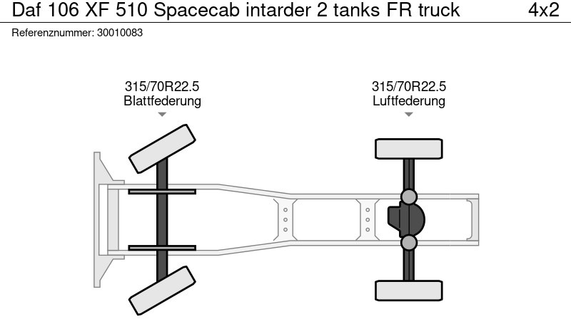 트랙터 유닛 DAF 106 XF 510 Spacecab intarder 2 tanks FR truck : 사진 14