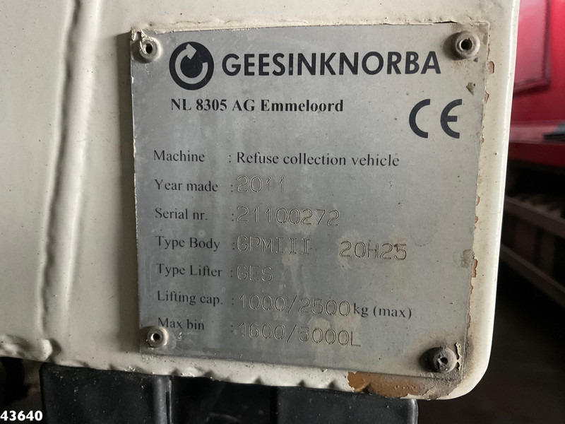 쓰레기차 DAF FAG 75 CF 250 Geesink 20m³ Manual : 사진 20