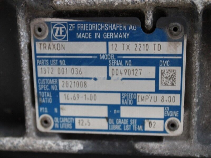 기어박스 트럭 용 DAF TRAXON 12 TX 2210 TD R=16,69-1,00 2021008 : 사진 5