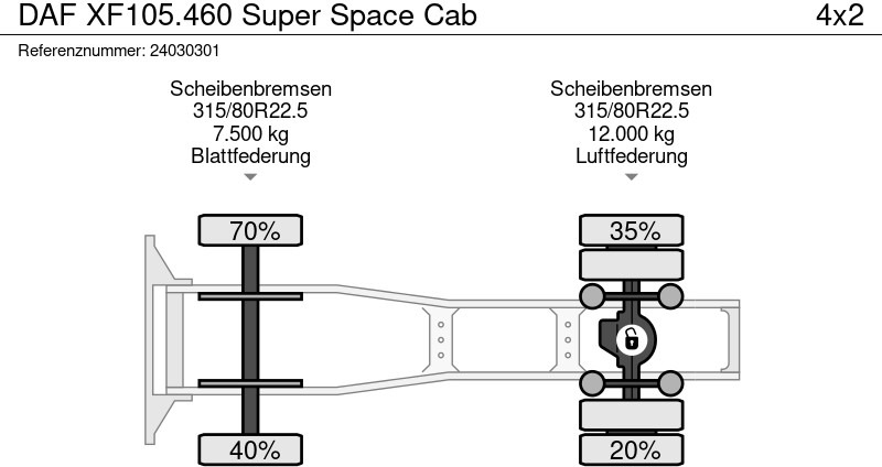 리스 DAF XF105.460 Super Space Cab DAF XF105.460 Super Space Cab : 사진 12