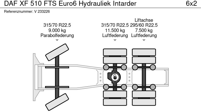 트랙터 유닛 DAF XF 510 FTS Euro6 Hydrauliek Intarder : 사진 12