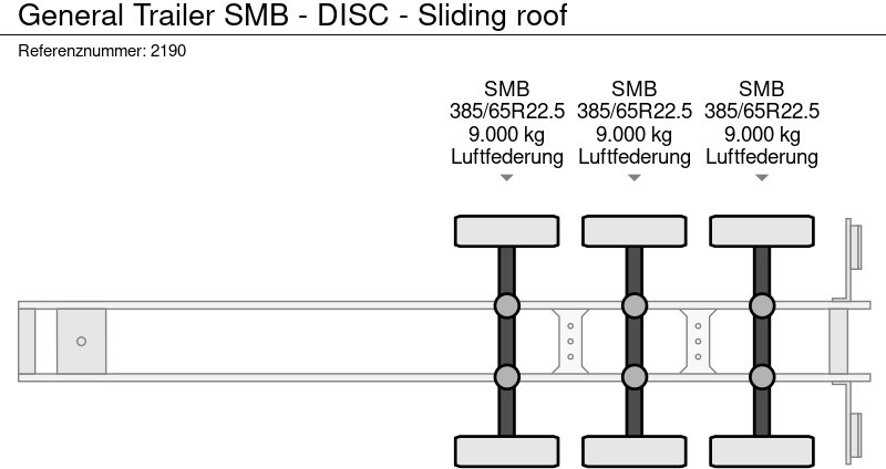 커튼사이더 세미 트레일러 General Trailer SMB - DISC - Sliding roof : 사진 15