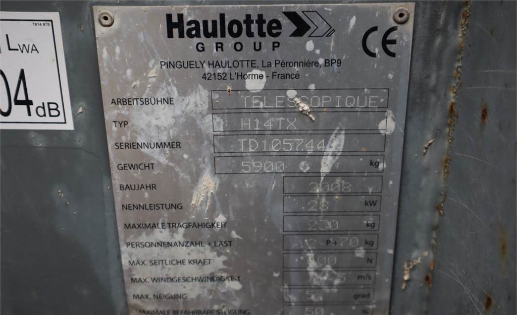 텔레스코픽 붐 Haulotte H14TX Diesel, 4x4 Drive, 14.07m Working Height, 10 : 사진 6