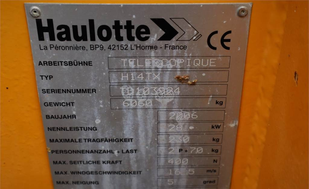 리스 Haulotte H14TX Diesel, 4x4 Drive, 14,07m Working Height, 10  Haulotte H14TX Diesel, 4x4 Drive, 14,07m Working Height, 10 : 사진 6