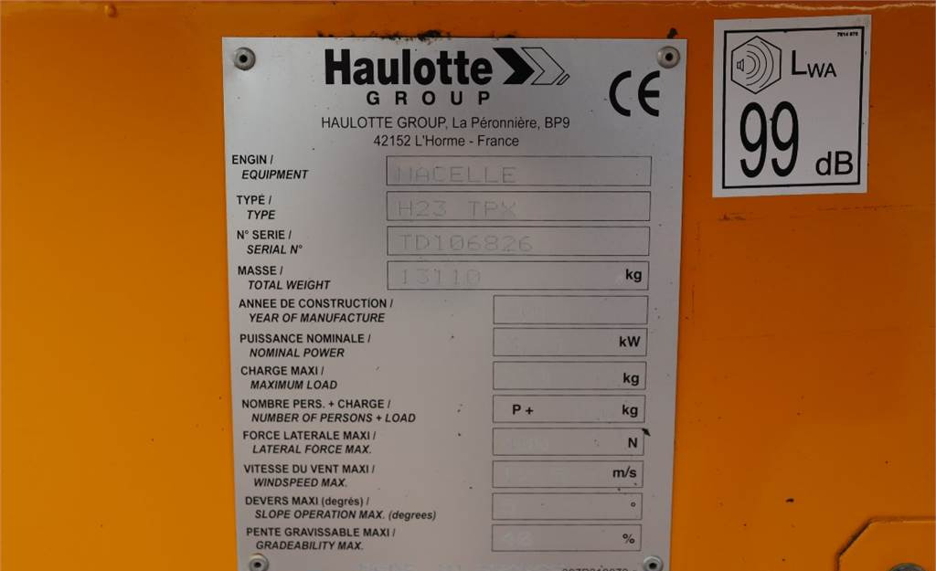 리스 Haulotte H23TPX Diesel, 4x4 Drive, 22.6m Working Height, 19  Haulotte H23TPX Diesel, 4x4 Drive, 22.6m Working Height, 19 : 사진 6