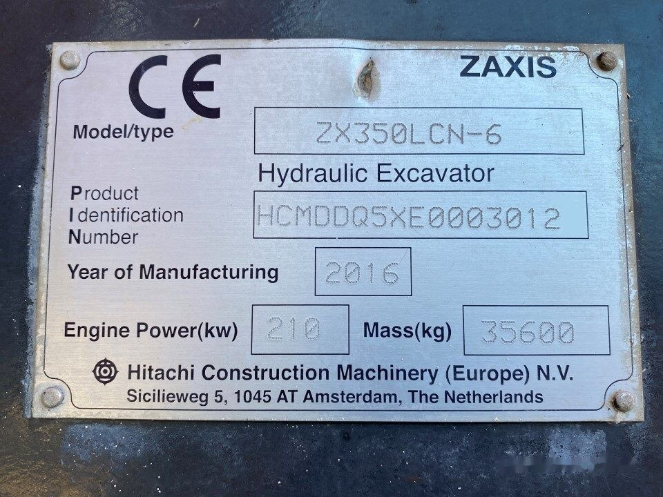 크롤러 굴삭기 Hitachi ZX 350LCN-6 : 사진 24