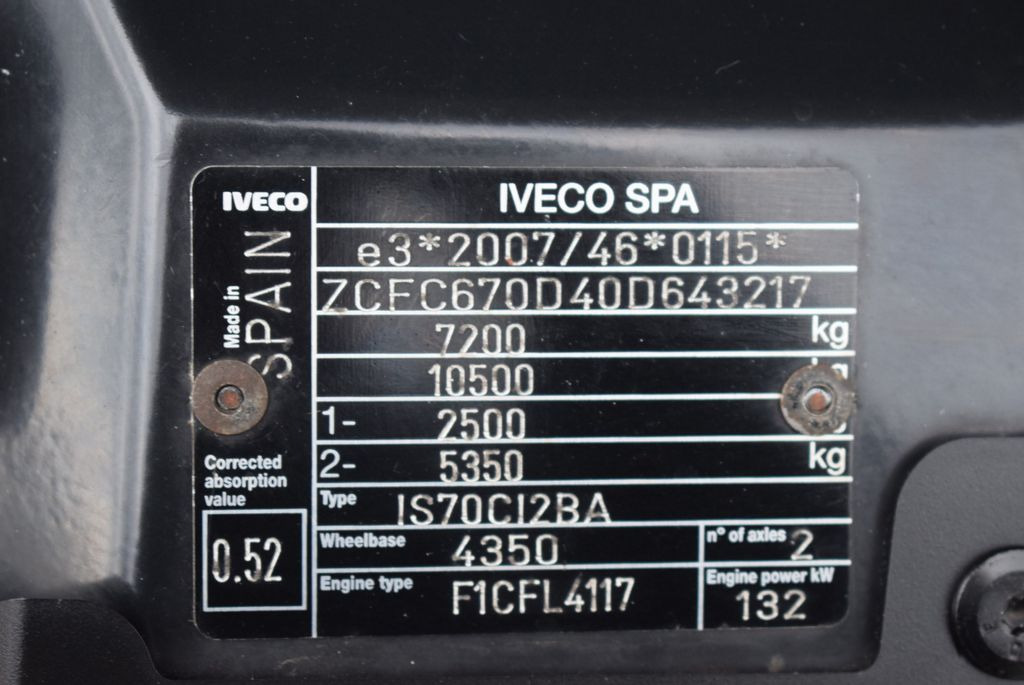 캡 새시 트럭 Iveco Daily 70 C18 LEDHI-Matic Luftfed. Standheizung : 사진 21