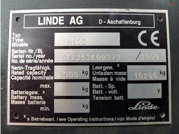 디젤 지게차 Linde H50D 5 ton Diesel Duplex Sideshift Positioner Heftruck : 사진 4