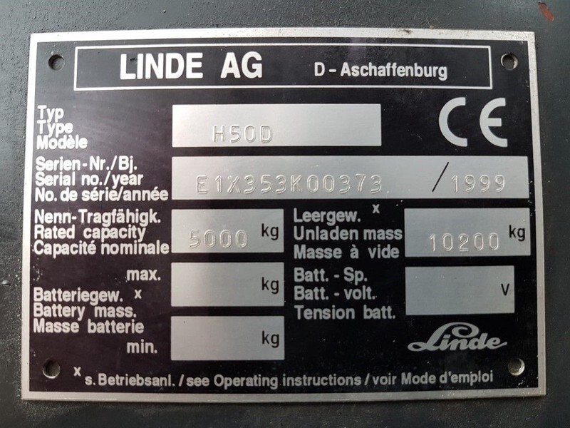 디젤 지게차 Linde H50D 5 ton Diesel Duplex Sideshift Positioner Heftruck : 사진 5