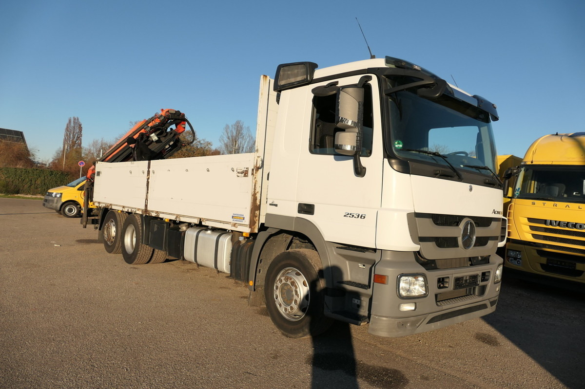 드롭사이드/ 플랫베드 트럭, 크레인 트럭 MERCEDES-BENZ ACTROS 2536 L Palfinger Kran PK 22002 19,5 m Len : 사진 3