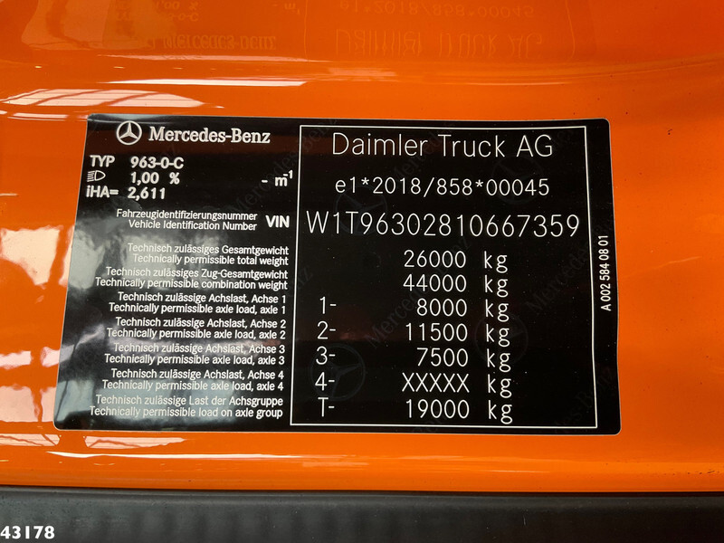 후크 리프트 트럭, 크레인 트럭 Mercedes-Benz Actros 2643 Euro 6 HMF 23 Tonmeter laadkraan : 사진 20