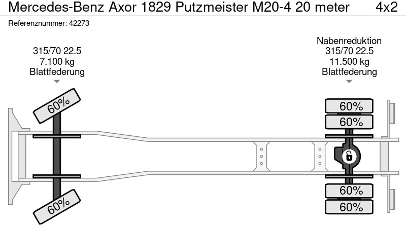 콘크리트 펌프 트럭 Mercedes-Benz Axor 1829 Putzmeister M20-4 20 meter : 사진 15