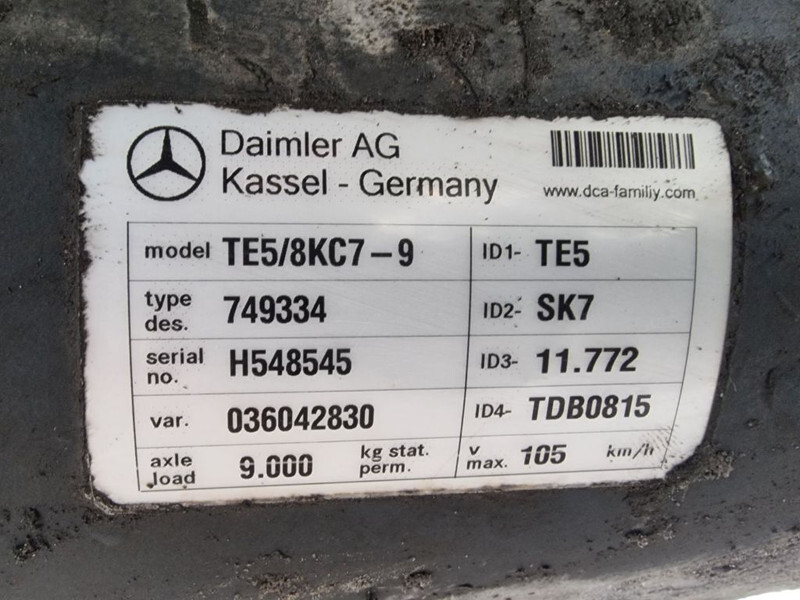 차축 및 부품 트럭 용 Mercedes-Benz Daimler TE5/8KC7 - 9 : 사진 6