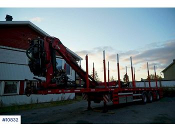 임업용 트레일러, 세미 트레일러 Nordic Trailer timber trailer w / push-out and 16.5 t / m Hiab Timber crane : 사진 1