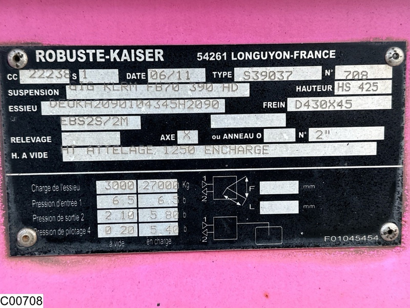 덤프 세미 트레일러 ROBUSTE kipper Steel chassis : 사진 10