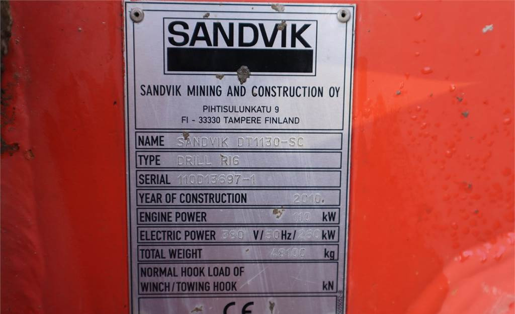 리스 Sandvik DT1130-SC Jumbo Tunneling Drill, 3-Arm Directional  Sandvik DT1130-SC Jumbo Tunneling Drill, 3-Arm Directional : 사진 6