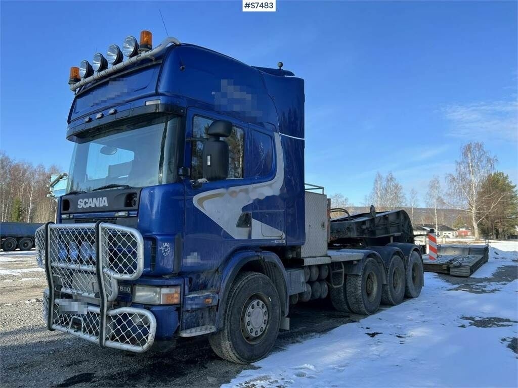 트랙터 유닛 Scania 164 G , 8X4*4, 580 with machine trailer, Tridem : 사진 17