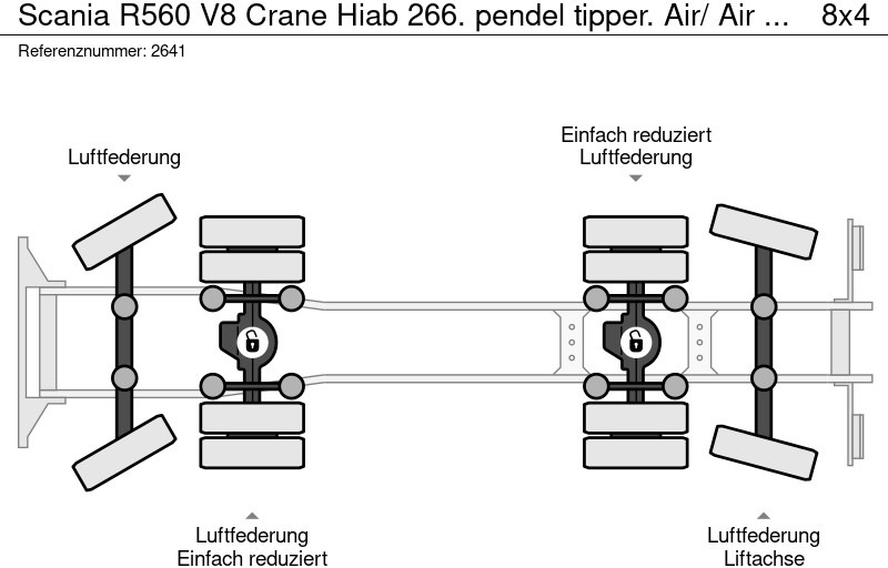 크레인 트럭 Scania R560 V8 Crane Hiab 266. pendel tipper. Air/ Air suspension : 사진 17