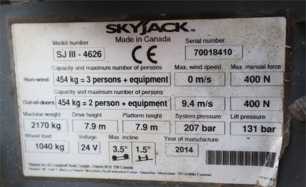 시저 리프트 SkyJack SJ4626 Electric, 10m Working Height, 454kg Capacit : 사진 12