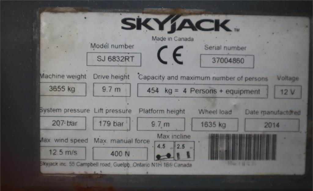 시저 리프트 SkyJack SJ6832 Diesel, 4x4 Drive, 11.6m Working Height, 45 : 사진 6
