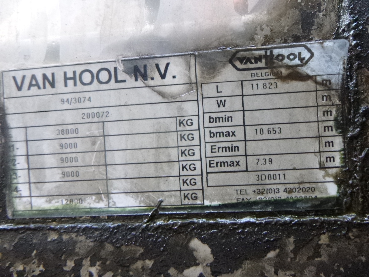유조 세미 트레일러 운반 물 화학품 Van Hool Chemical tank inox L4BH 30 m3 / 1 comp / ADR 29/08/24 : 사진 20