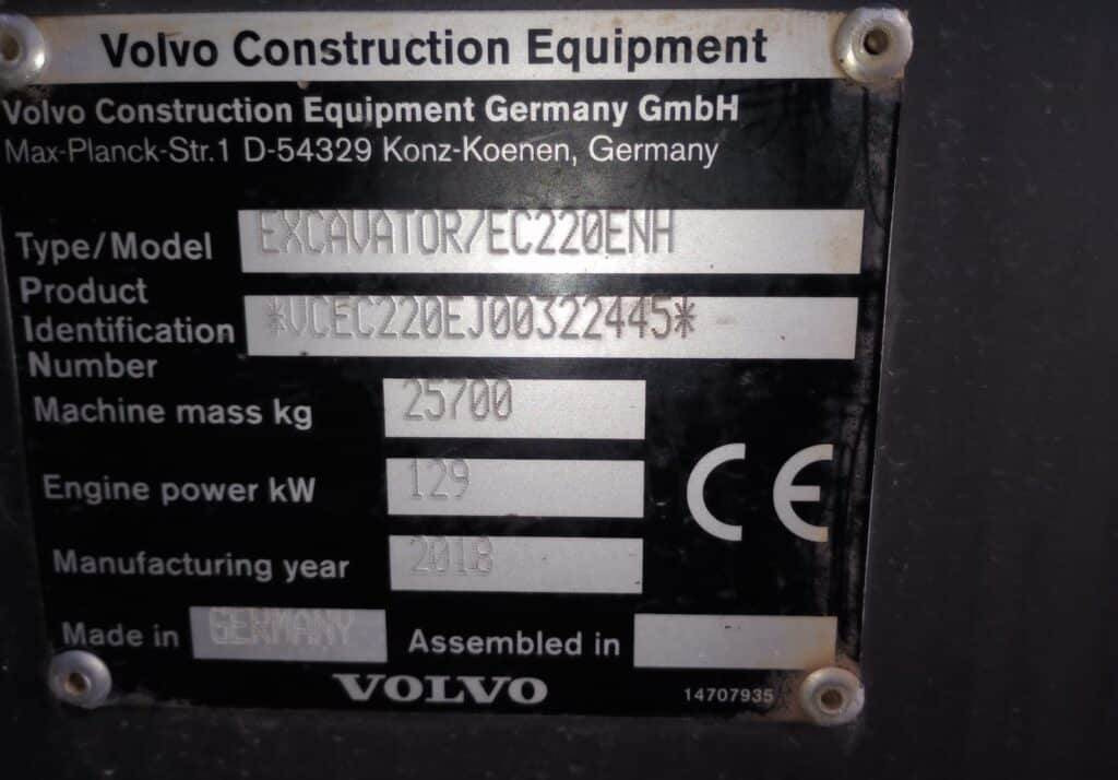크롤러 굴삭기 Volvo EC220ENH : 사진 13