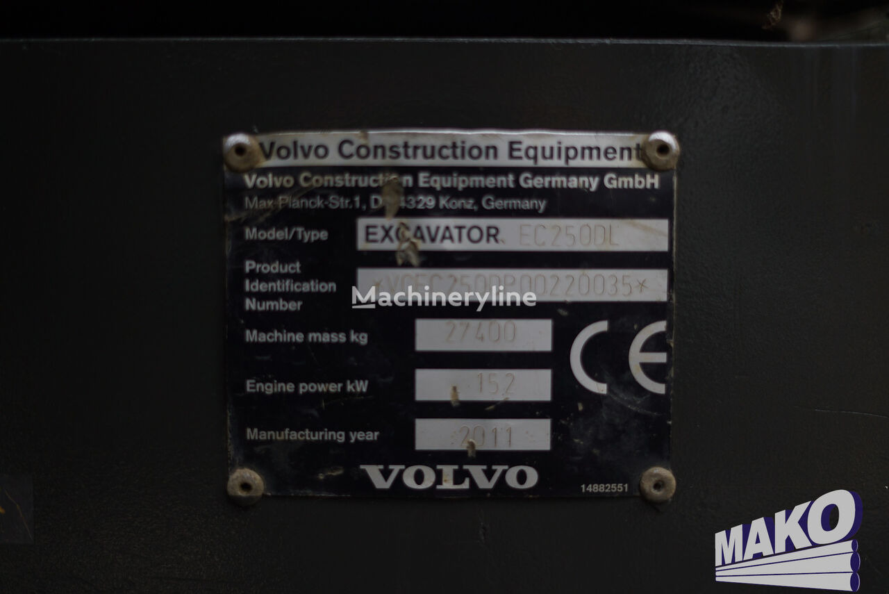 크롤러 굴삭기 Volvo EC 250 DL : 사진 11