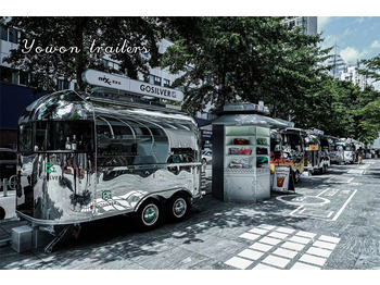 신규 자판기 트레일러 운반 물 음식 YOWON shiny stainless steel food vending cart mobile stream line trailer : 사진 2
