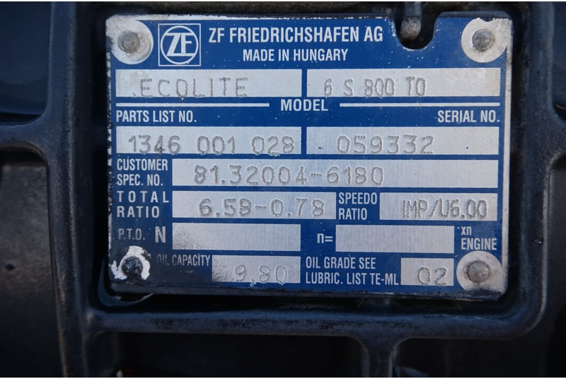 기어박스 트럭 용 ZF 6S800OD TGL : 사진 5