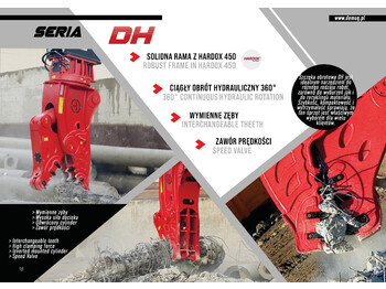 신규 철거용 가위 굴착기 용 DEMOQ DH16 Hydraulic Rotating Pulveriser Crusher 1750 KG : 사진 4