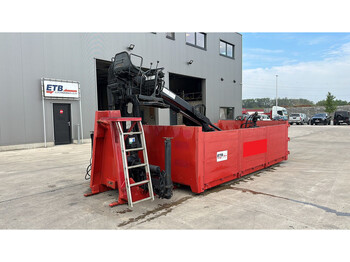롤오프 컨테이너 Onbekend CONTAINER WITH CRANE (HIAB CRANE 102 / KNIJPER/ GOOD WORKING CONDITION) : 사진 1