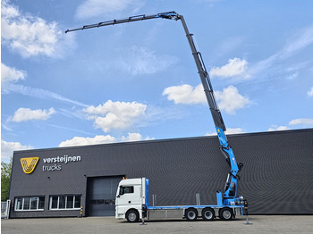 드롭사이드/ 플랫베드 트럭, 크레인 트럭 MAN TGX 35.480 8x4-4 / HMF 85 t/m + JIB / WINCH : 사진 2