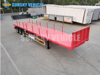 신규 드롭사이드/ 플랫베드 세미 트레일러 운반 물 컨테이너 SUNSKY 3-axle Flat Deck Trailer : 사진 2