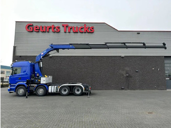 트랙터 유닛 Scania R580 V8 8X4 TREKKER-BAKWAGEN COMBI + HMF 4020-K5 : 사진 2