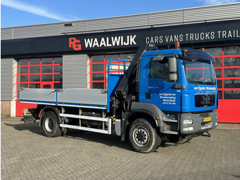 크레인 트럭 MAN TGM 18-290 4x4 Kraan met Open laadbak HMF Kraan 13 T : 사진 3