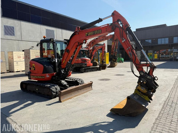 굴착기 2018 Kubota U55-4 BELTEGRAVER ENGCON TILTROTATOR 2 SKUFFER SERVICEHISTORIKK SENTRALSMØRING : 사진 2