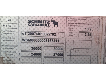 커튼사이더 세미 트레일러 Schmitz Cargobull SCS 24 Plane Spriegel : 사진 5