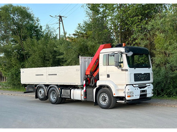 드롭사이드/ 플랫베드 트럭, 크레인 트럭 MAN * TGA 26-440 * 4x6 Hydrodrive * HDS Palfinger PK 20002 * Bardzo Dobry Stan : 사진 2