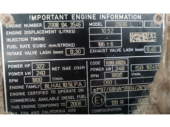 엔진 휠 로더 용 Liebherr D936L A6 : 사진 2