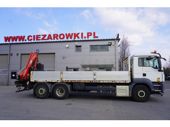 리스 MAN TGS 26.360 Flatbed / Fassi F175 7.7 T / steered 3rd axle MAN TGS 26.360 Flatbed / Fassi F175 7.7 T / steered 3rd axle : 사진 3